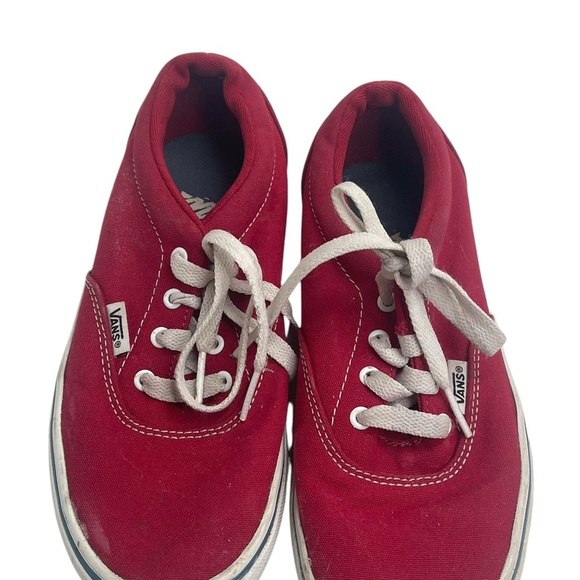 Vans Off The Wall Red Canvas Skateboard Sneakers Youth size 3 Lace Checked sole - Picture 11 of 16